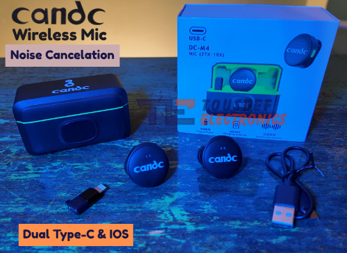 Candc DC-M4 Wireless Microphone (Dual-Noise Cancellation) For Android & iPhone (High Quality) - Touseef Electronics