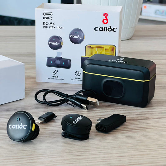 Candc DC-M4 Wireless Microphone for Android & iPhone – Dual Noise Cancellation