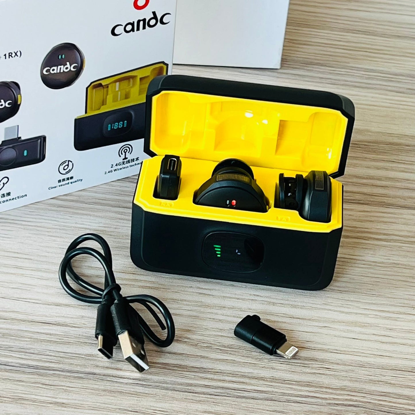 Candc DC-M4 Wireless Microphone for Android & iPhone – Dual Noise Cancellation