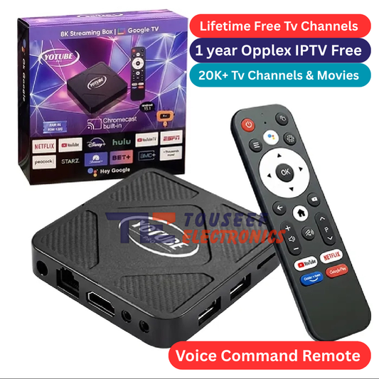 YouTube Pro Android 13 TV Box – 2GB RAM / 8GB ROM | WiFi 6 | Bluetooth 5.4| Voice Remote
