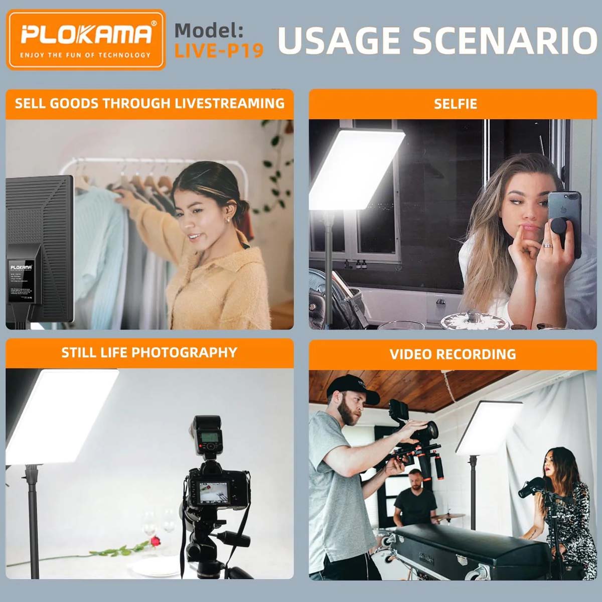 Plokama LIVE-P19 LED Photography/Videography Fill Light - Touseef Electronics