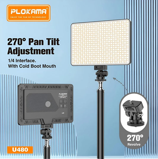 Plokama U480 LED Fill Light “Rechargeable” – 20W | 5000mAh Battery | 2700K–5700K - Touseef Electronics