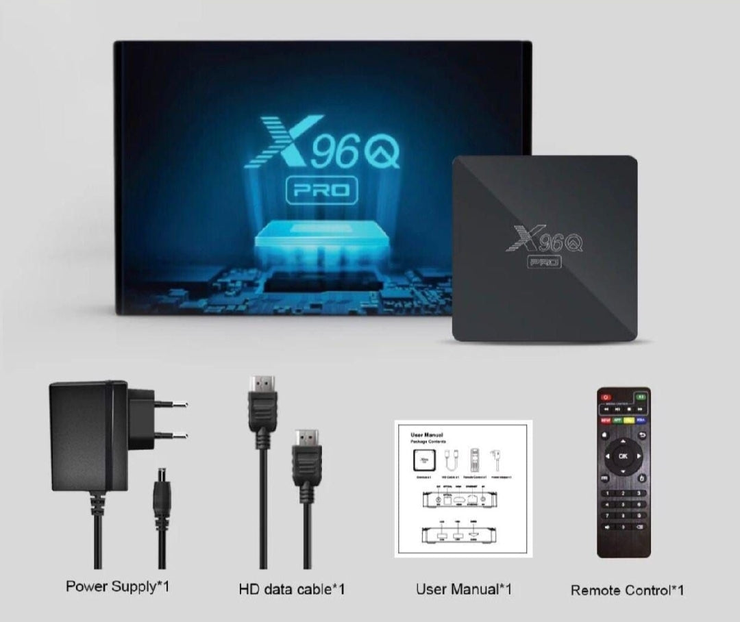 100% Original X96Q Pro Android TV Box 1GB RAM 8GB ROM - Touseef Electronics