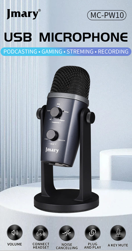 Jmary MC-PW10 USB Microphone – The Perfect Mic for Podcasting, Streaming & Recording - Touseef Electronics