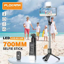 Plokama K5 Mini 3-in-1 Selfie Stick with Tripod, Bluetooth Remote| Touseef Electronics