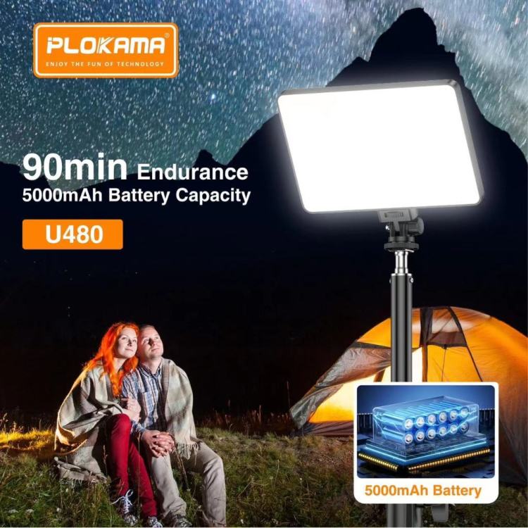 Plokama U480 LED Fill Light “Rechargeable” – 20W | 5000mAh Battery | 2700K–5700K - Touseef Electronics