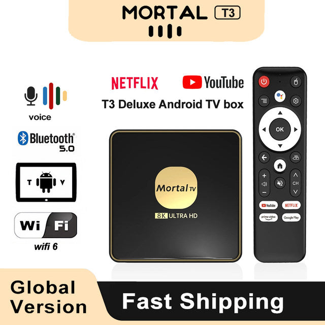 Mortal T3 Android 13 TV Box β 4GB RAM / 32GB ROM | RK3528 Latest Processor | Bluetooth 5.0 | 100% Original - Touseef Electronics