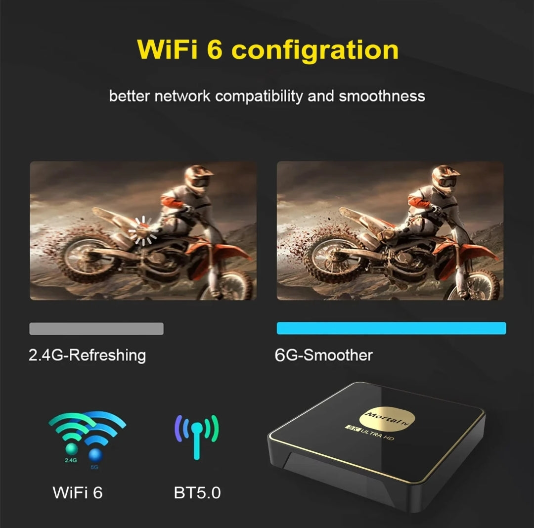 Mortal T3 Android 13 TV Box β 4GB RAM / 32GB ROM | RK3528 Latest Processor | Bluetooth 5.0 | 100% Original - Touseef Electronics