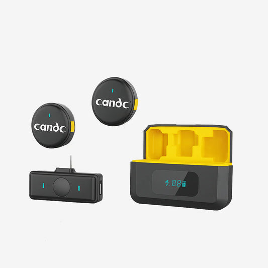 Candc DC-M4 Wireless Microphone for Android & iPhone – Dual Noise Cancellation