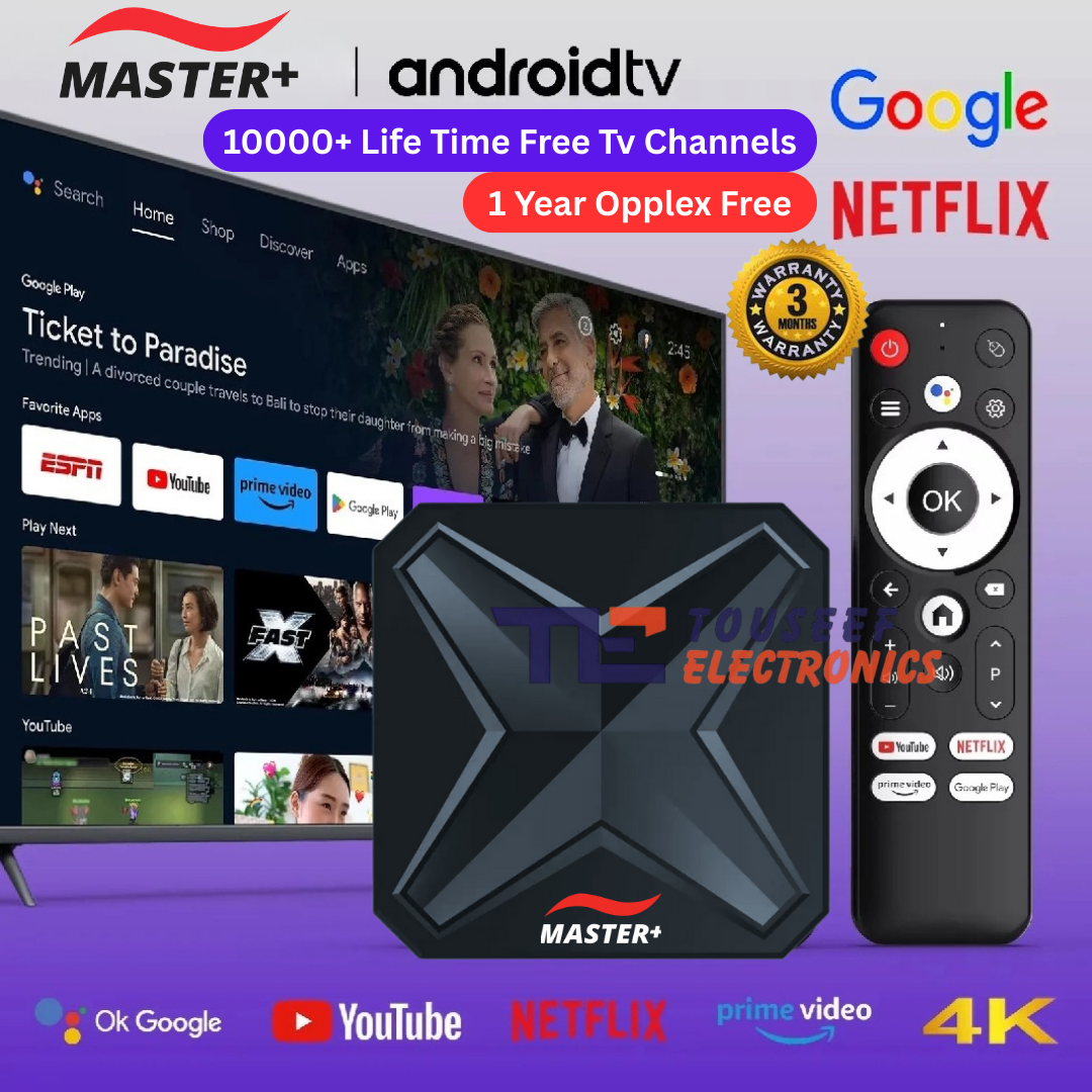 Master Plus Android 14 TV Box – 2GB/16GB | Dynamic UI | WiFi 6 | BT 5.4 | 3 Months Warranty