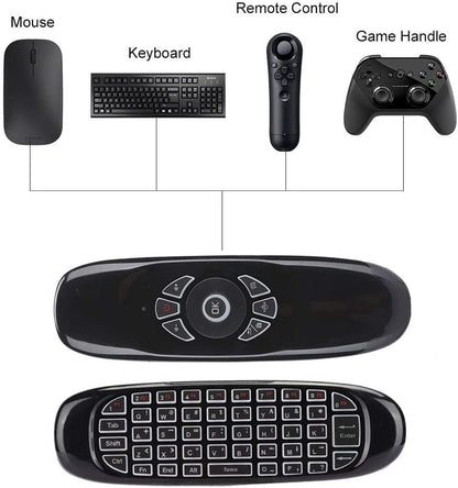 Air Mouse Remote with Keyboard and 7 Color Backlit