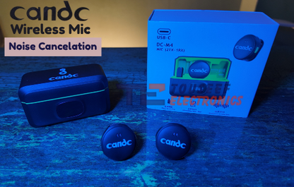 Candc DC-M4 Wireless Microphone (Dual-Noise Cancellation) For Android & iPhone (High Quality) - Touseef Electronics