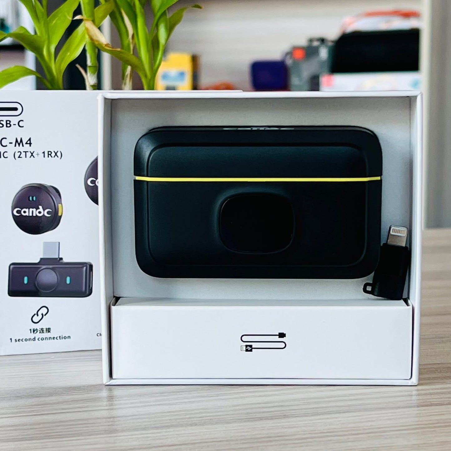 Candc DC-M4 Wireless Microphone for Android & iPhone – Dual Noise Cancellation