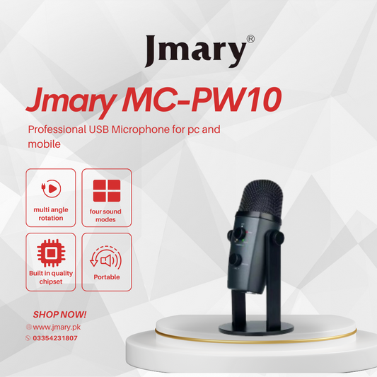 Jmary MC-PW10 USB Microphone – The Perfect Mic for Podcasting, Streaming & Recording - Touseef Electronics