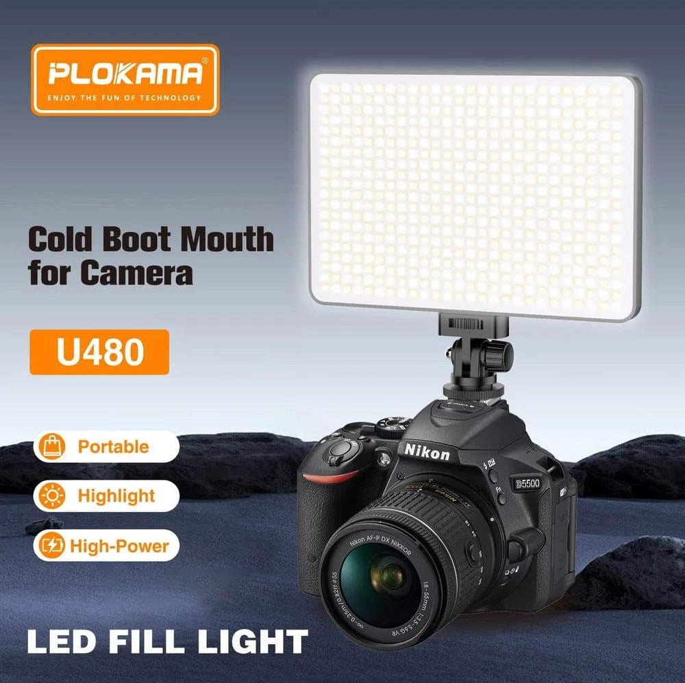 Plokama U480 LED Fill Light “Rechargeable” – 20W | 5000mAh Battery | 2700K–5700K - Touseef Electronics