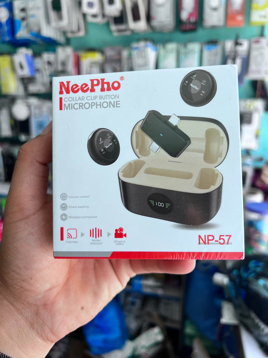 NeePho NP-57 Wireless Dual Microphone with Noise Cancellation – Dual Mic for Android & iPhone