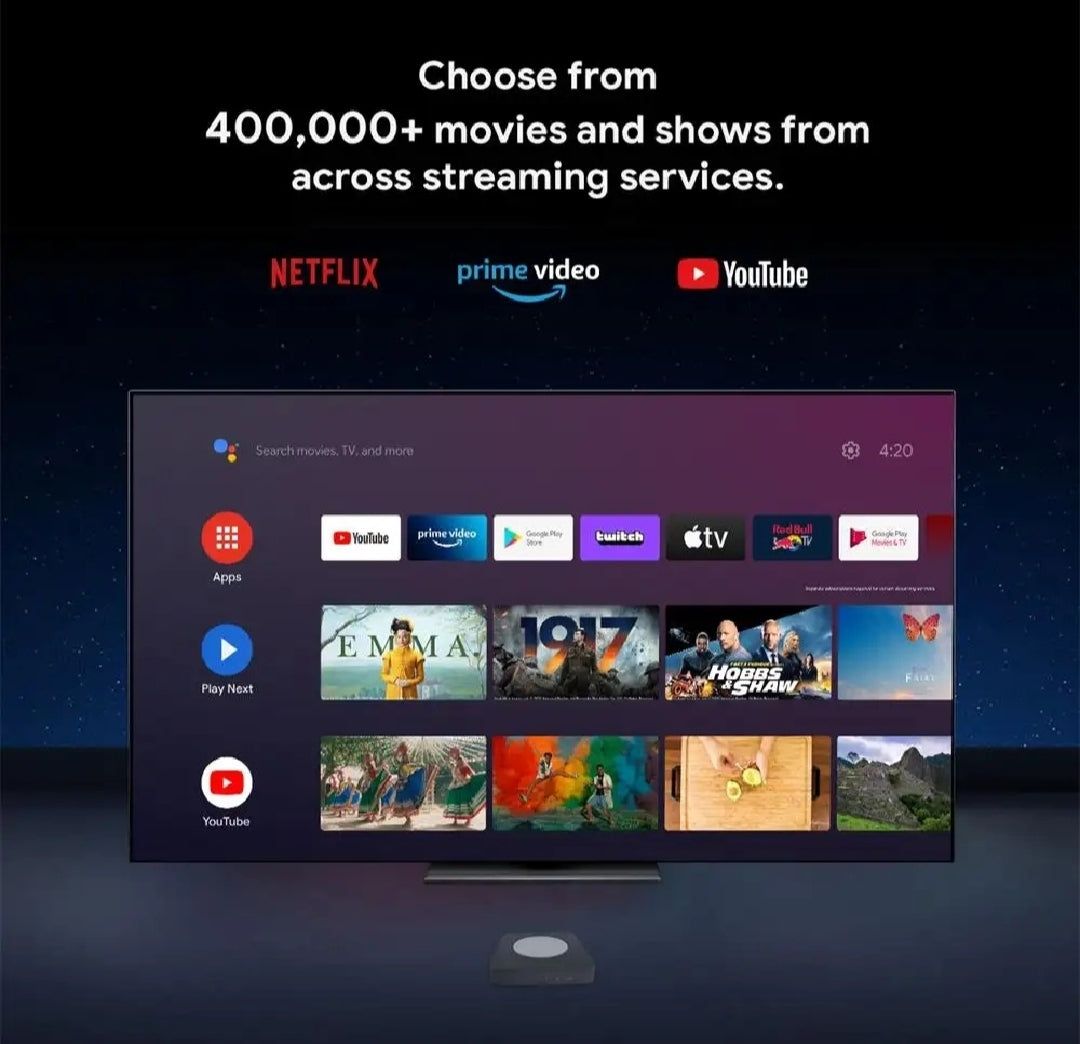 YouTube Pro Android 13 TV Box – 2GB RAM / 8GB ROM | WiFi 6 | Bluetooth 5.4| Voice Remote