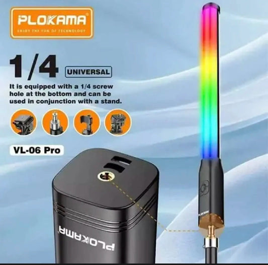Plokama VL-06 Pro RGB Light Stick – Rechargeable Portable RGB Tube Light