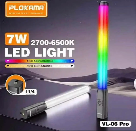 Plokama VL-06 Pro RGB Light Stick – Rechargeable Portable RGB Tube Light