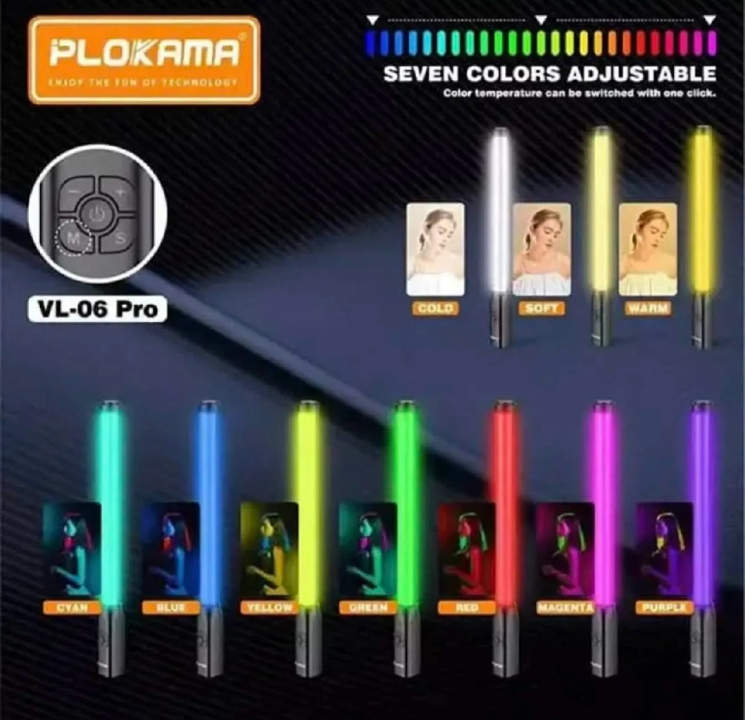 Plokama VL-06 Pro RGB Light Stick – Rechargeable Portable RGB Tube Light