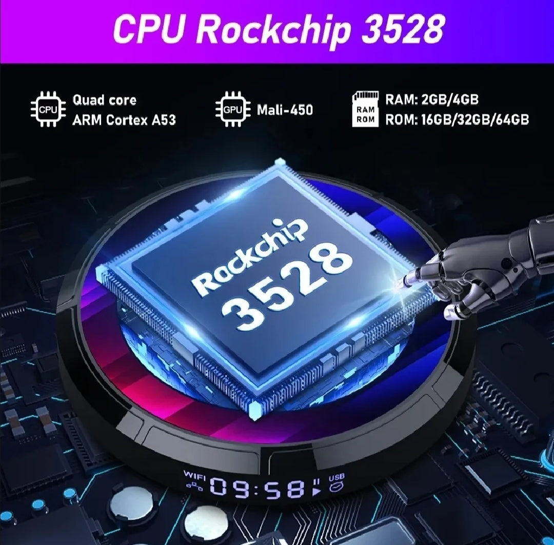 100%Original Android Tv Box H96 Max 4/64 RK-3528 - Touseef Electronics