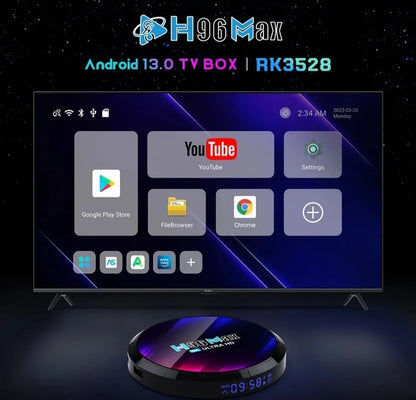 100%Original Android Tv Box H96 Max 4/64 RK-3528 - Touseef Electronics
