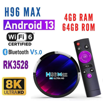 100%Original Android Tv Box H96 Max 4/64 RK-3528 - Touseef Electronics