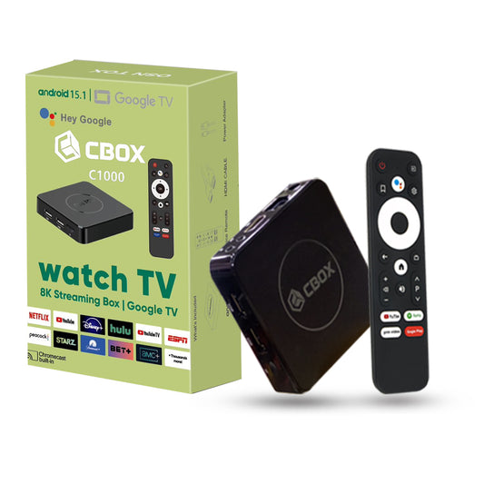 CBox C1000 Android TV Box – 2GB/8GB | WiFi 6 | Voice Remote