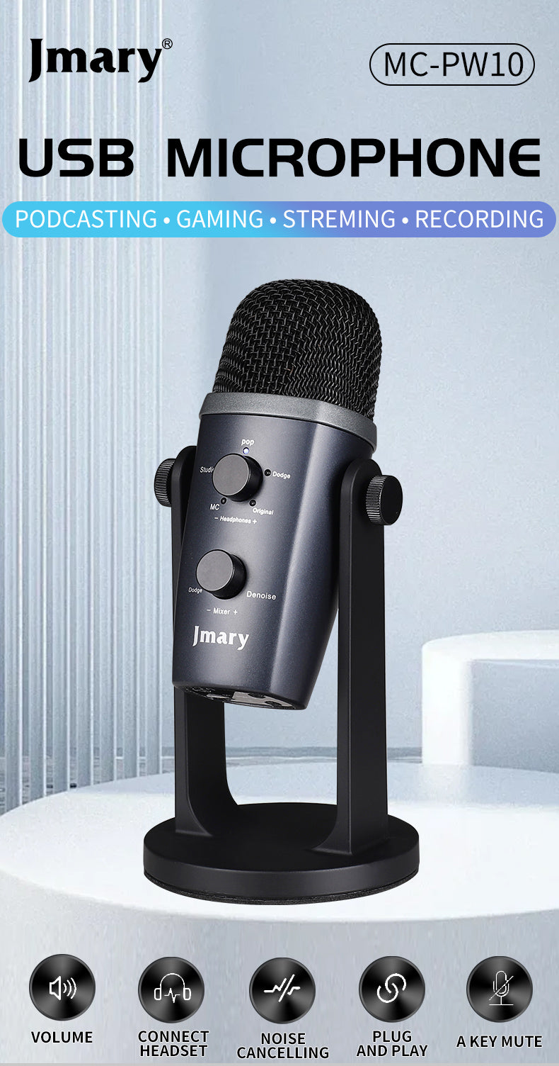 Jmary MC-PW10 USB Microphone – The Perfect Mic for Podcasting, Streaming & Recording - Touseef Electronics