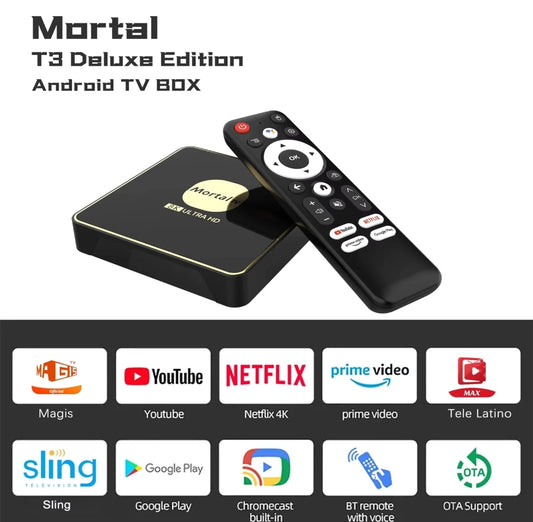 Mortal T3 Android 13 TV Box – 4GB RAM / 32GB ROM | RK3528 Latest Processor | Bluetooth 5.0 | 100% Original - Touseef Electronics
